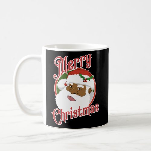 Black Merry African American Santa Claus Coffee Mug