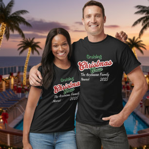 Black Merry Cruising Christmas Personalize T-Shirt
