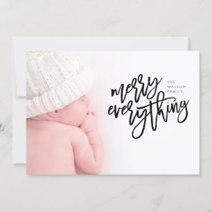 Black Merry Everything Christmas Photo Holiday Card