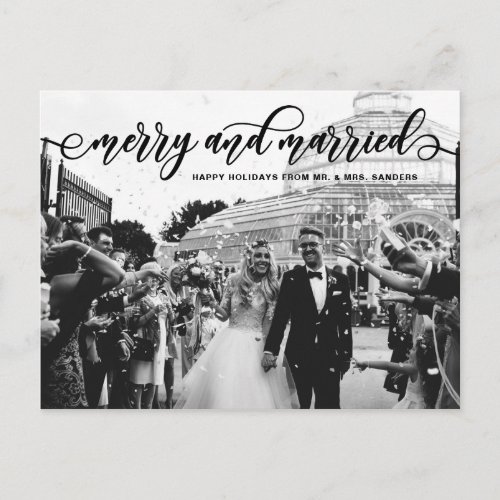 Black Merry  Married Calligraphy Wedding Holiday