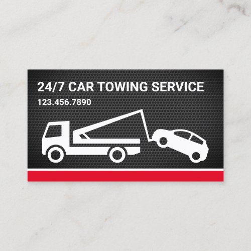 Black Mesh Car Towing Service Tow Truck Business Card