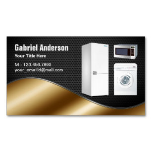 Black Mesh Gold Home Appliances Repair Business Card Magnet