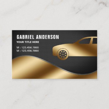 Black Mesh Gold Luxury Car Hire Chauffeur Business Card by ShabzDesigns at Zazzle