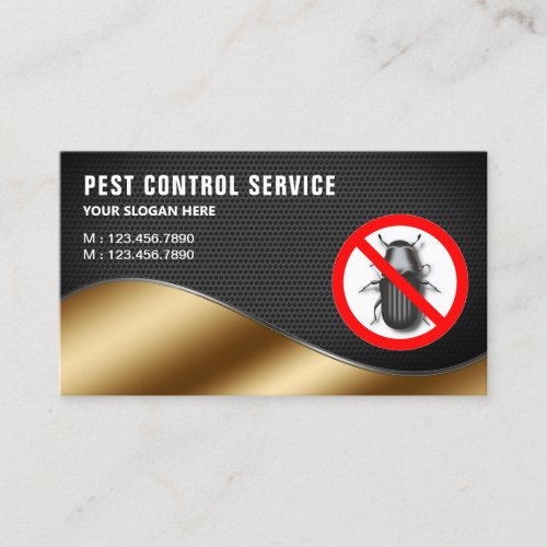 Black Mesh Gold Pest Control Service Business Card