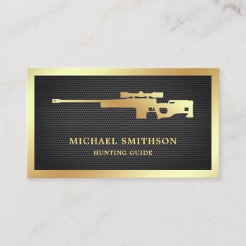 Black Mesh Gold Sniper Rifle Gun Shop Gunsmith Business Card by ShabzDesigns at Zazzle