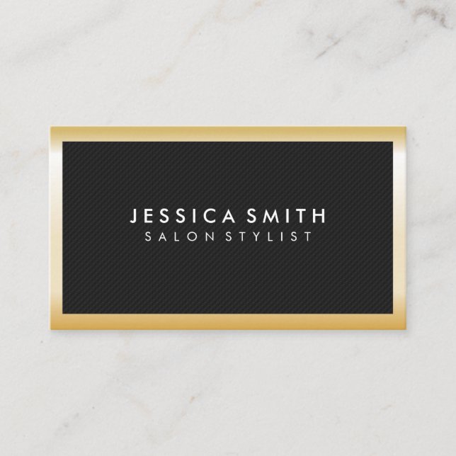 Black Mesh |  Metallic Gold Brushed Business Card (Front)