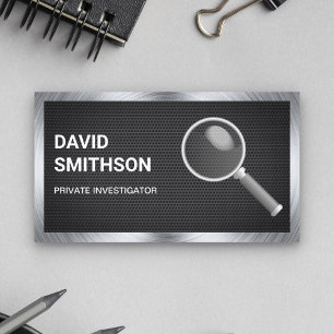 Black Mesh Private Detective Investigator Business Card
