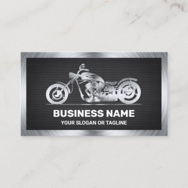 Black Mesh Steel Motorbike Motorcycle Mechanic Business Card