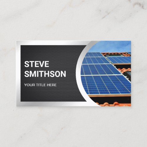 Black Mesh Steel Rooftop Solar Panels Business Card