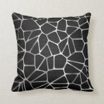 Black Mesh with Silver Metal Web Throw Pillow