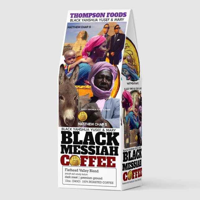 BLACK MESSIAH  Coffee, 12oz Bag, Dark Roast, Flath Roasted Coffee (Front)