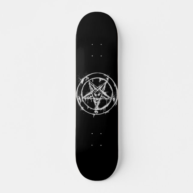 Black Messy Baphomet Skateboard Deck (Front)