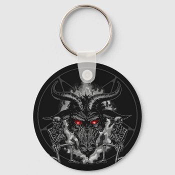 Black Metal Baphomet Keychain by themonsterstore at Zazzle