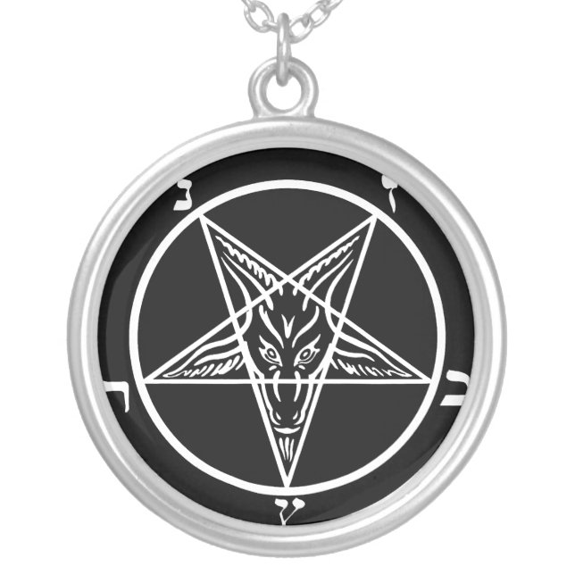 black metal baphomet necklace (Front)