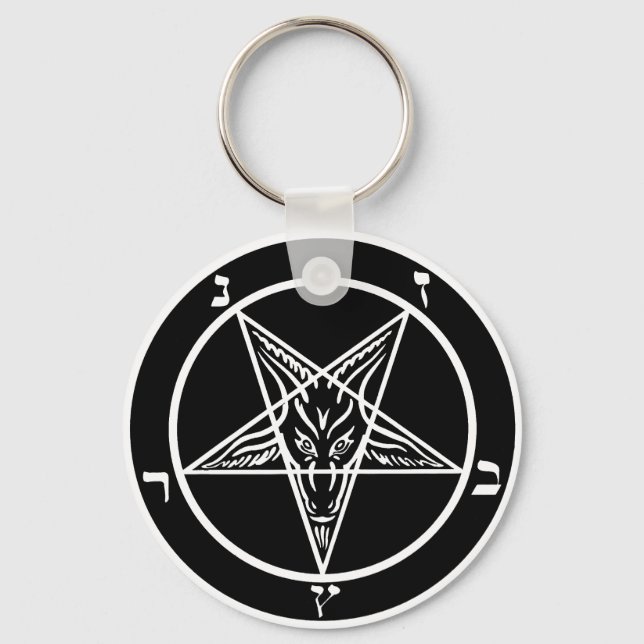black metal, baphomet of darkness! keychain (Front)