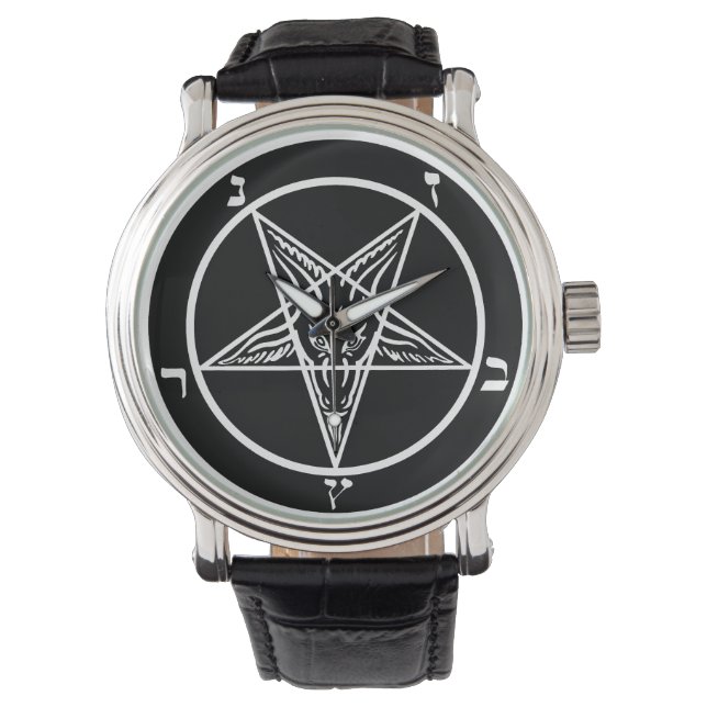 black metal baphomet sigil satan watch (Front)