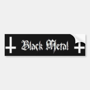 Black Metal Bumper Sticker