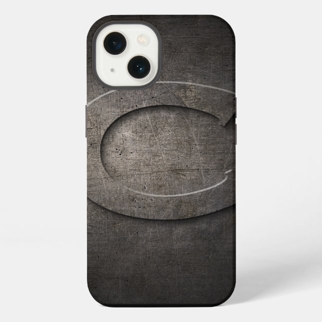 Black Metal C Monogram Iphone Case (Back)