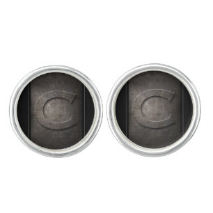 Black Metal C Monogram Pair of Cufflinks