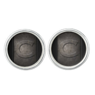 Black Metal C Monogram Pair of Cufflinks