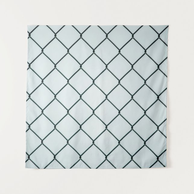 Black metal chain link fence tapestry (Front)