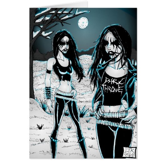 Black Metal Chicks Cards (Front)
