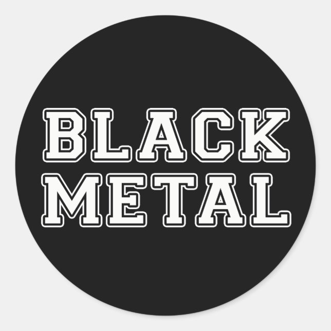 Black Metal Classic Round Sticker (Front)