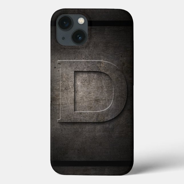Black Metal D Monogram Iphone Case (Back)