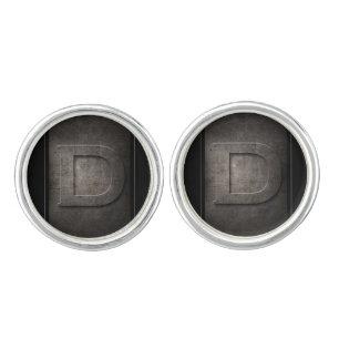 Black Metal D Monogram Pair of Cufflinks