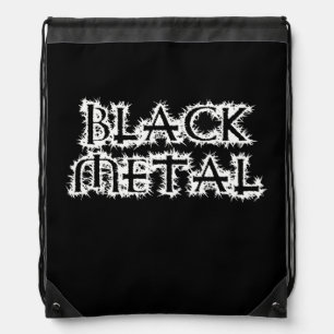 Black Metal Drawstring Bag