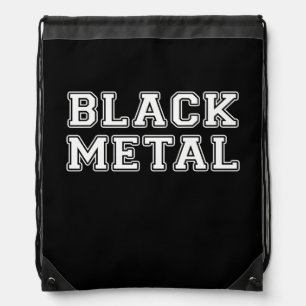 Black Metal Drawstring Bag