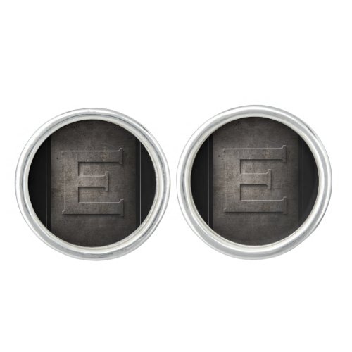 Black Metal E Monogram Pair of Cufflinks