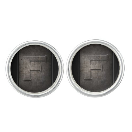 Black Metal F Monogram Pair of Cufflinks