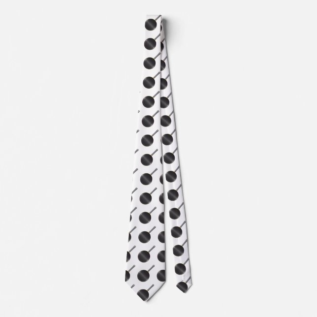 Black Metal Frying Pan Neck Tie (Front)