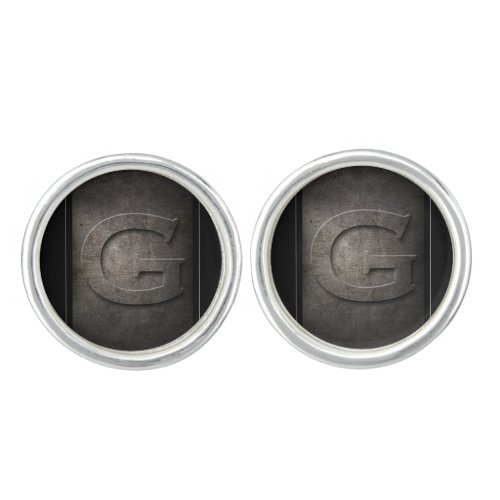 Black Metal G Monogram Pair of Cufflinks