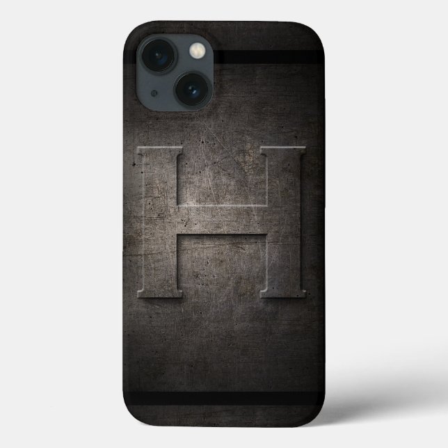 Black Metal H Monogram Iphone Case (Back)