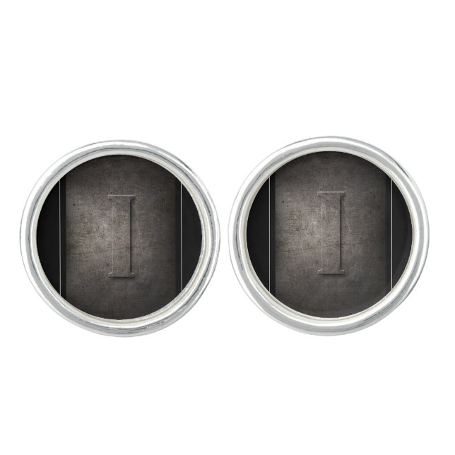 Black Metal I Monogram Pair of Cufflinks (Front)