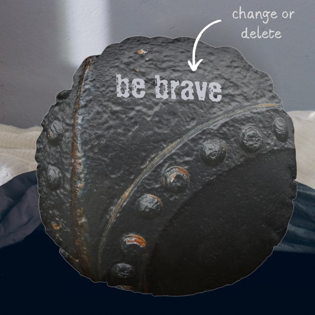 Black metal industrial style round pillow (Creator Uploaded)