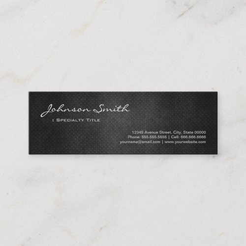 Black Metal Iron Steel _ Cool Platinum Look Mini Business Card