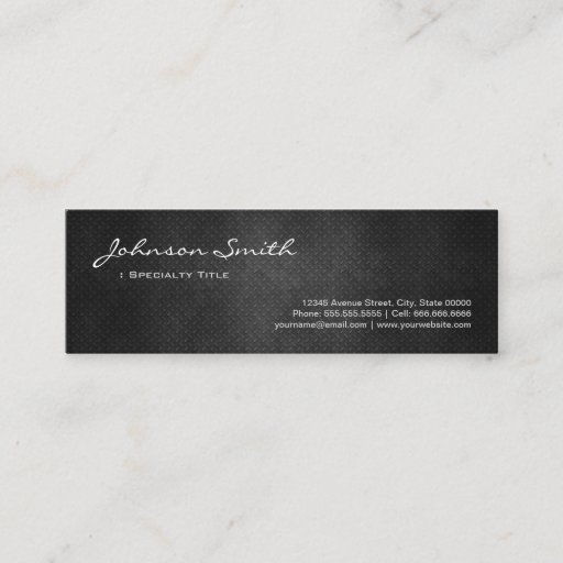 Customizable Black Metal Iron Steel - Cool Platinum Look Business Card Template