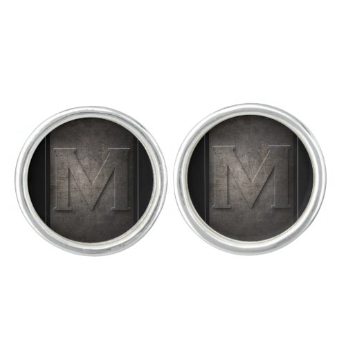 Black Metal M Monogram Pair of Cufflinks