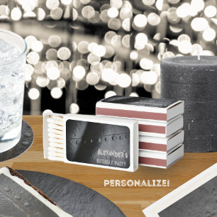 Black metal minimalist man's party  matchboxes