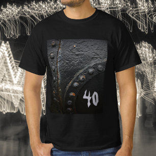 Black metal minimalist man's party T-Shirt