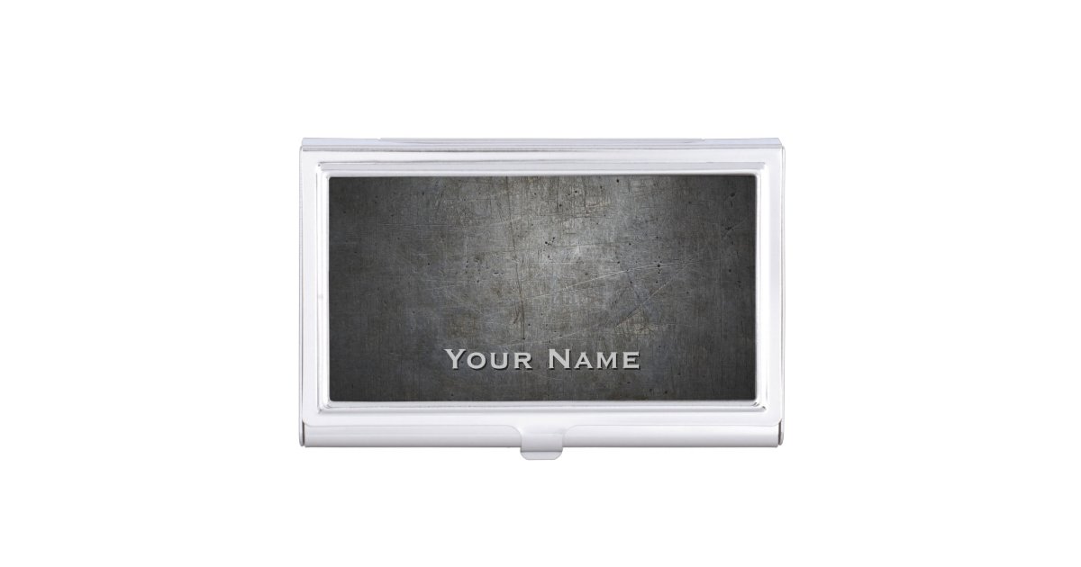 Black METAL Personalized Business Card Holder Zazzle