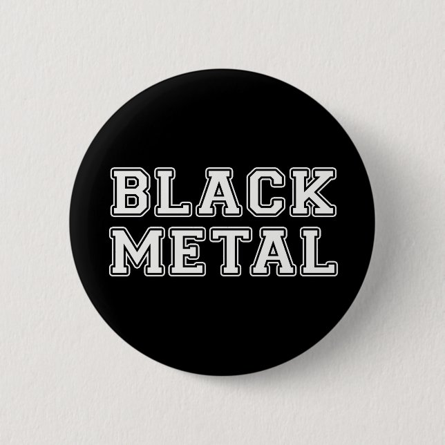 Black Metal Pinback Button (Front)