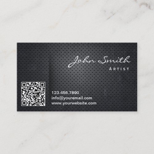 Black Metal QR Code Artist Business Card