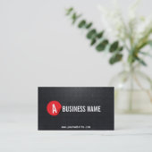 Black Metal Red Label Producer Business Card (Standing Front)