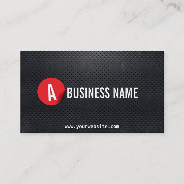 Black Metal Red Label Referee Business Card (Front)