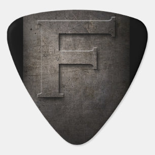 Black Metal Rustic F Monogram Guitar Pick