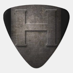 Black Metal Rustic H Monogram Guitar Pick
